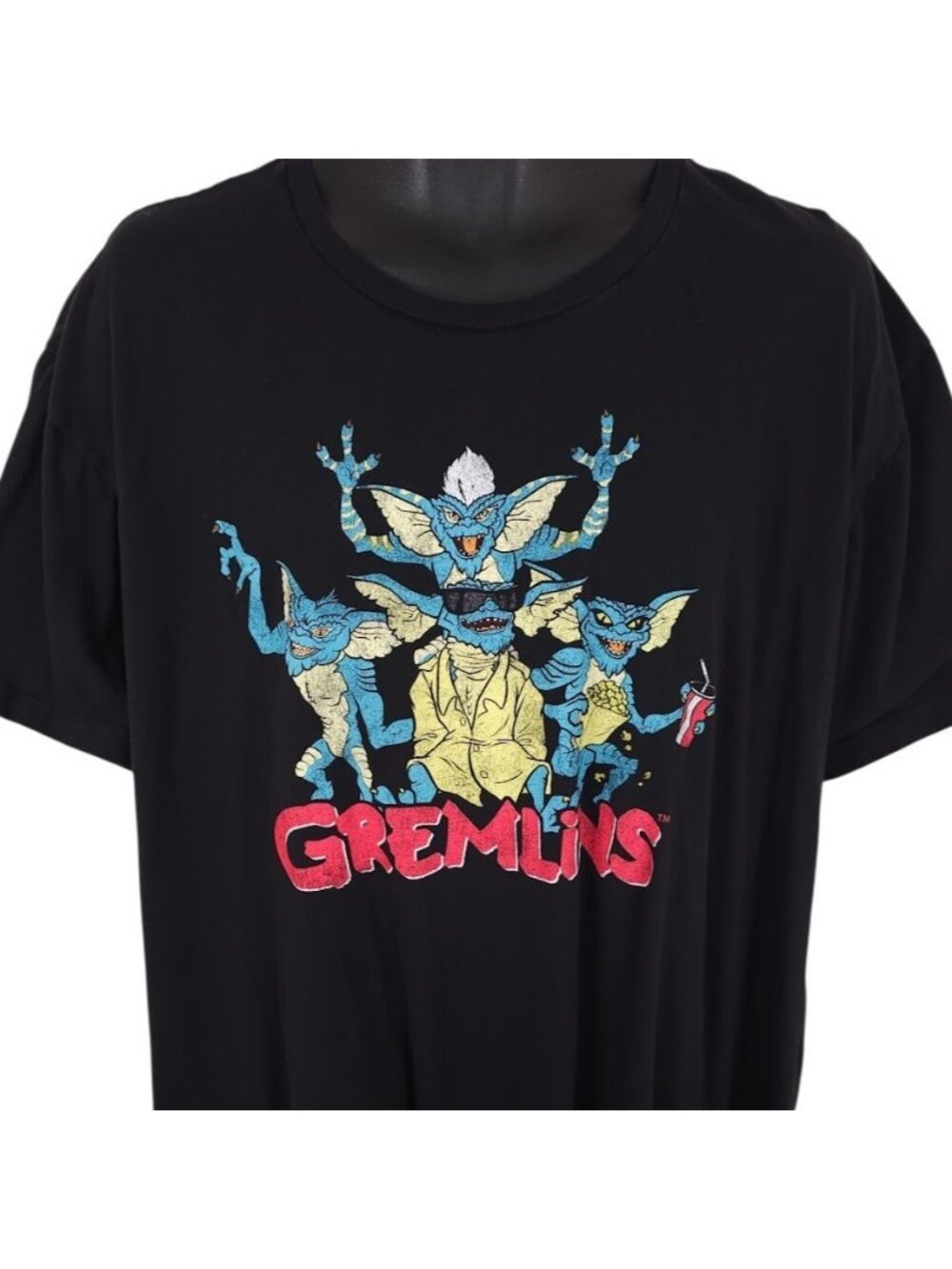Gremlins T Shirt Mens Size 2XL Black Retro 80s Gizmo Stripe Mogwai Movie Tee